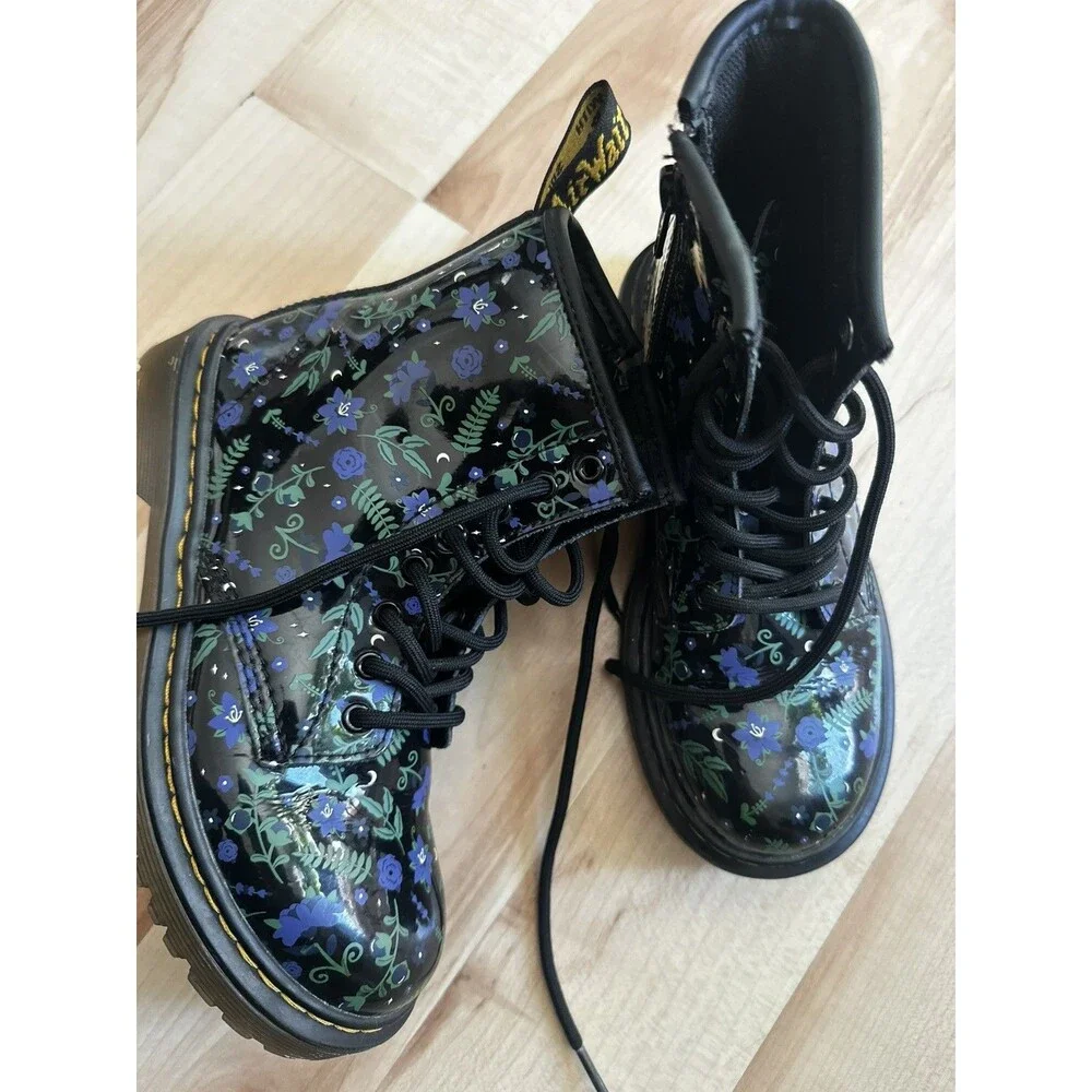 Dr. Martens 1460J Mystic Garden Floral boots girls junior kids shoe size 11